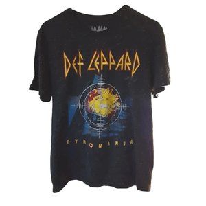 Def Leppard Pyromania Mens Textured Graphic T‎ Shirt Black Size M Cotton …